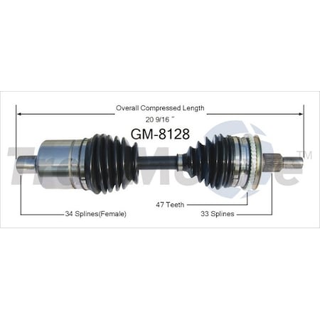Surtrack Axle Cv Axle Shaft, Gm-8128 GM-8128